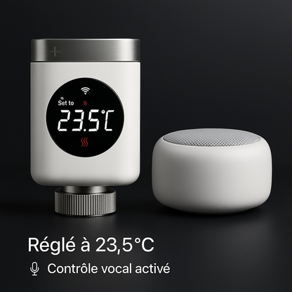 Tête Thermostatique Connectée – Contrôlez votre radiateur via App & Assistant vocal