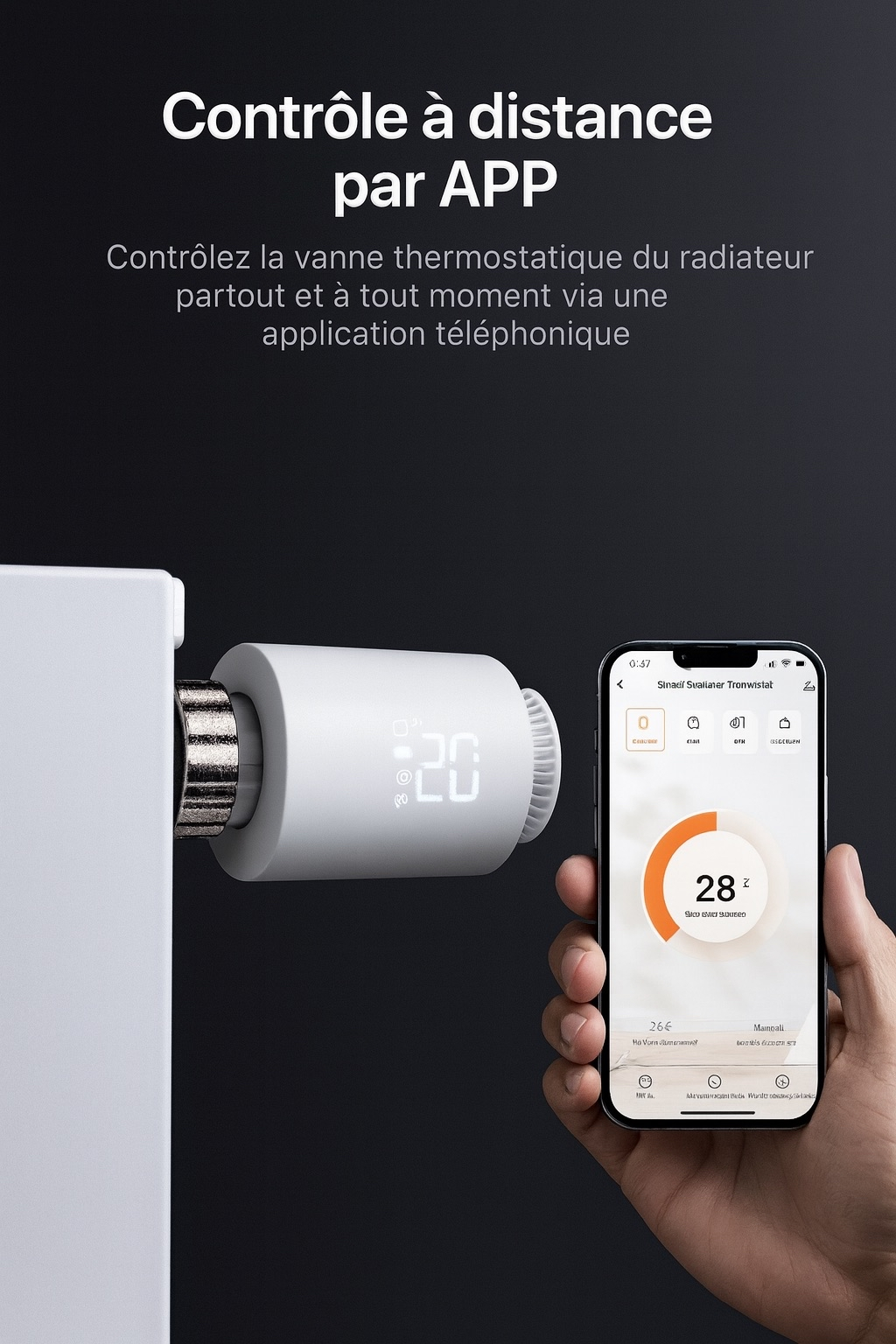 Thermostat de radiateur connecté HeatNest – Programmable et économique