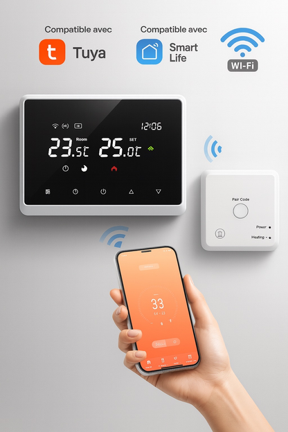 Thermostat Intelligent Connecté – Wi-Fi et Alexa/Google